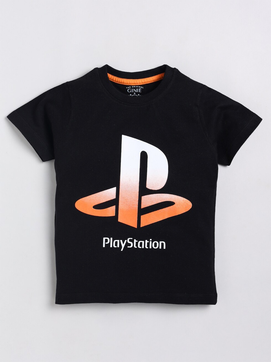 

Ginie Boys Graphic Printed Cotton T-shirt, Black