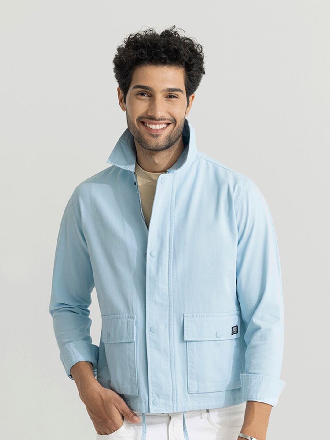 

Snitch Blue Cotton Classic Opaque Casual Shirt