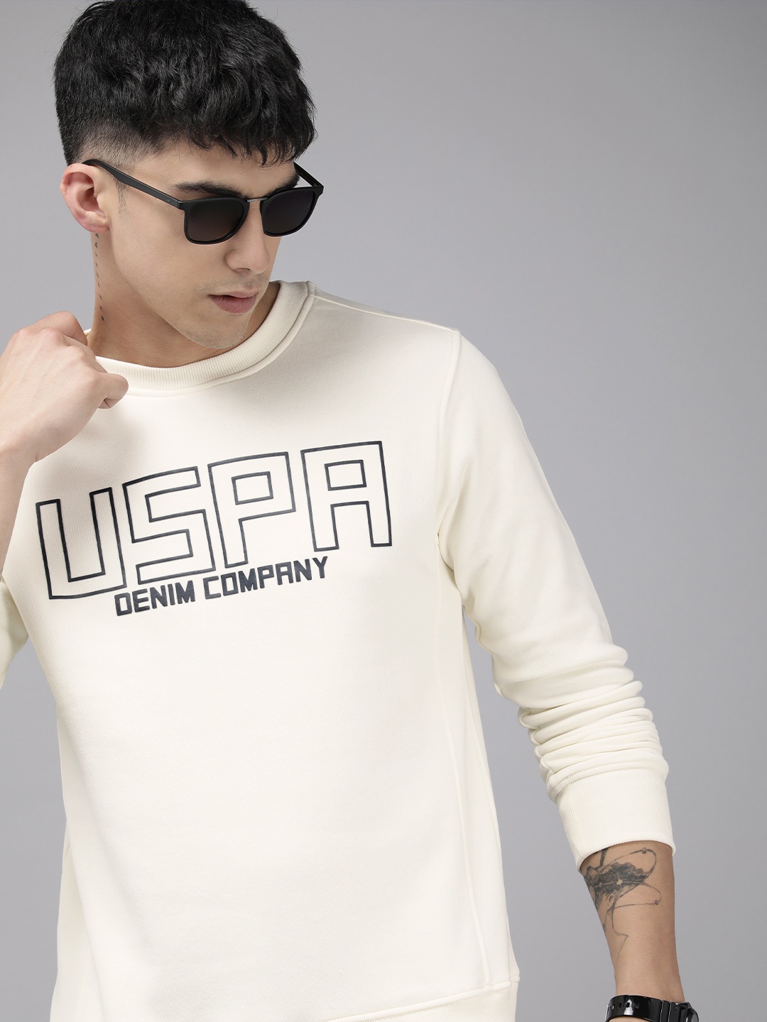 

U.S. Polo Assn. Denim Co. Printed Sweatshirt, Cream