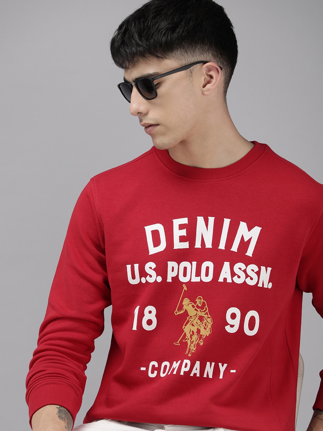 

U.S. Polo Assn. Denim Co. Round Neck Printed Sweatshirt, Red