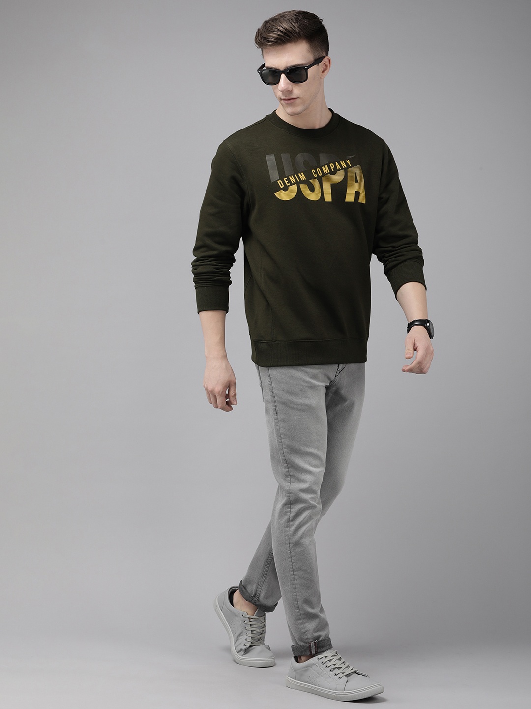 

U.S. Polo Assn. Denim Co. Round Neck Printed Sweatshirt, Olive