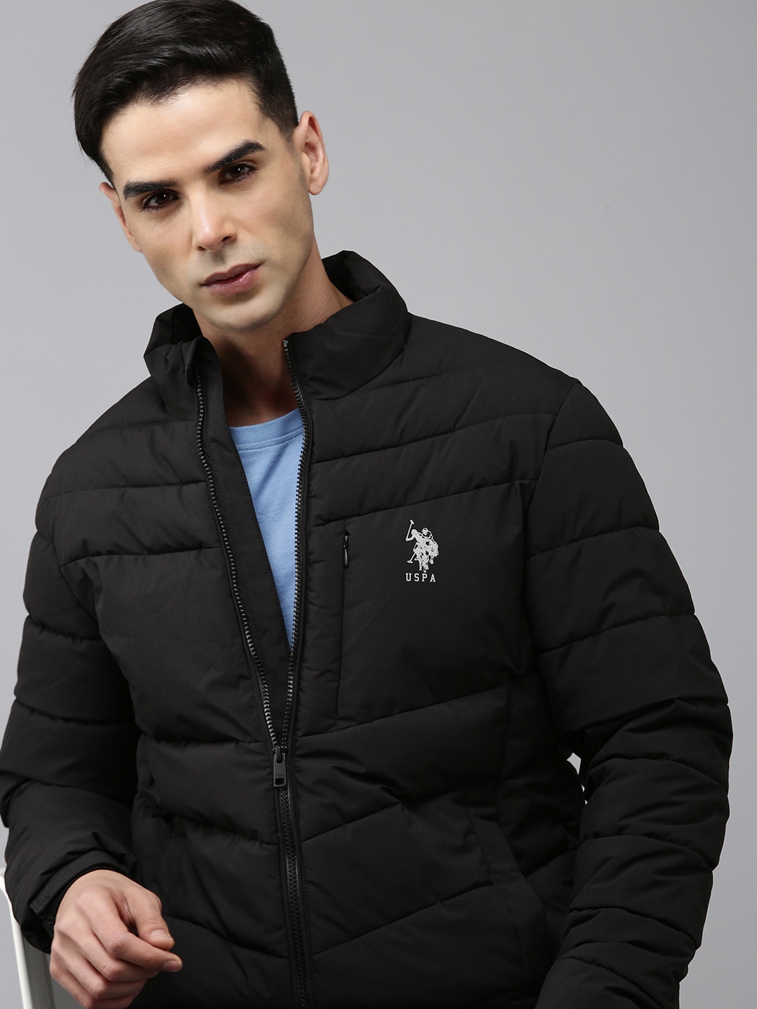 

U.S. Polo Assn. Mock Collar Puffer Jacket, Black