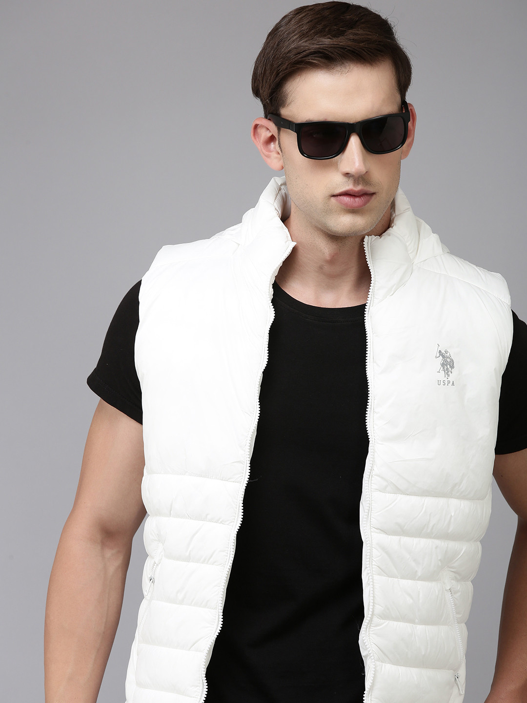 

U.S. Polo Assn. Sleeveless Hooded Puffer Jacket, White