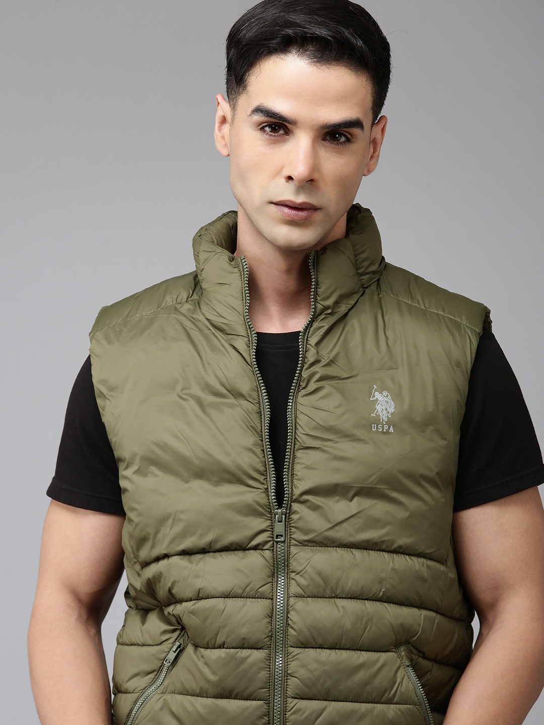 

U.S. Polo Assn. Solid Sleeveless Puffer Jacket, Olive