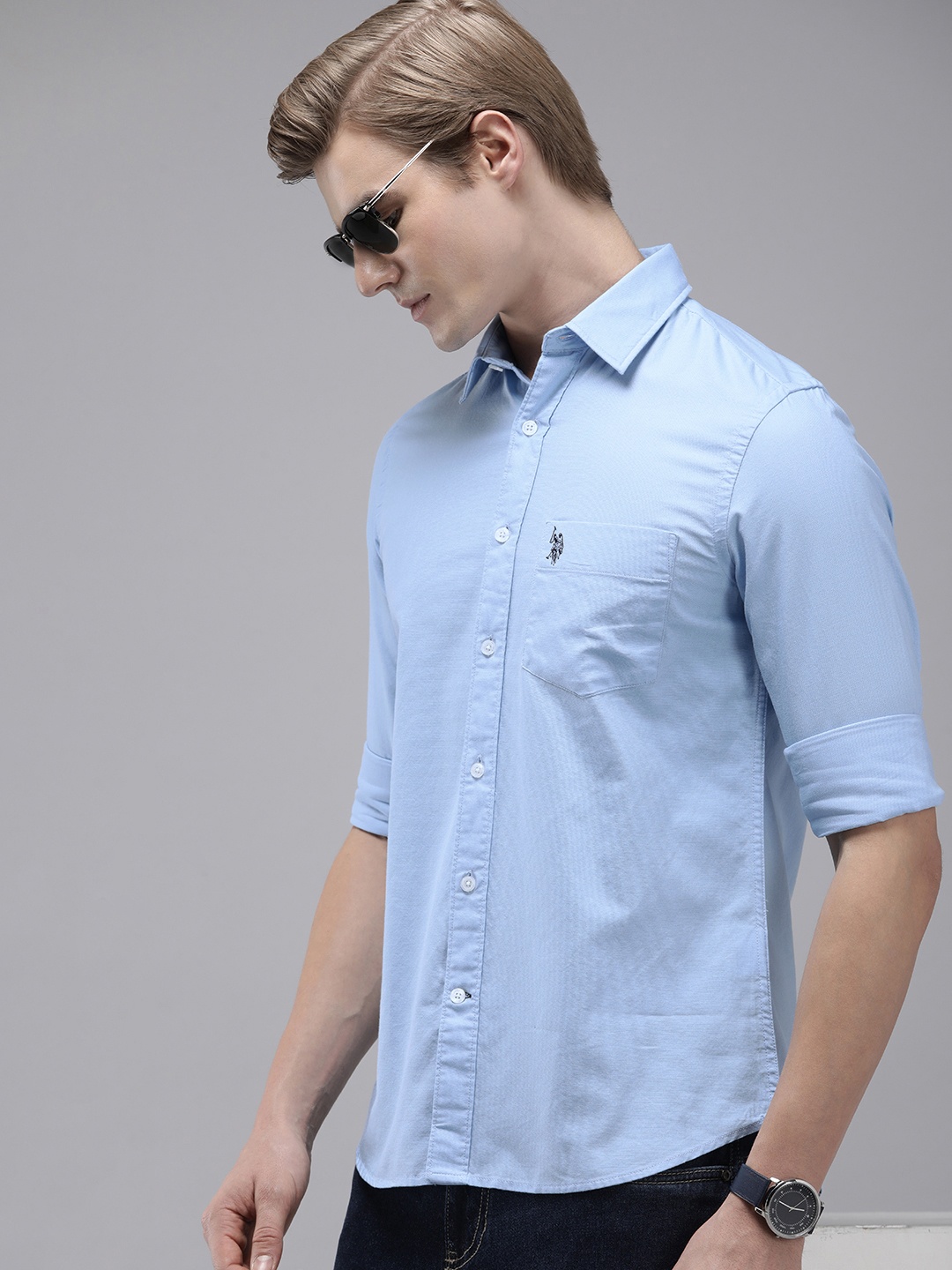 

U.S. Polo Assn. Pure Cotton Tailored Fit Casual Shirt, Blue