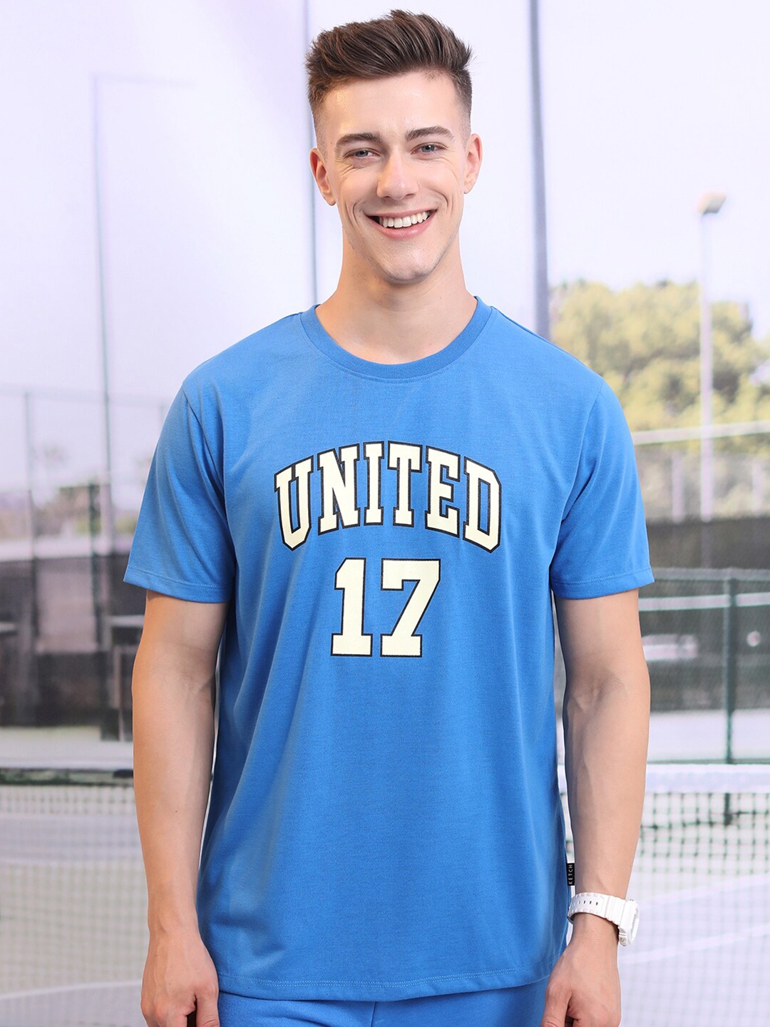 

KETCH Blue Typography Printed Relaxed Fit T-shirt