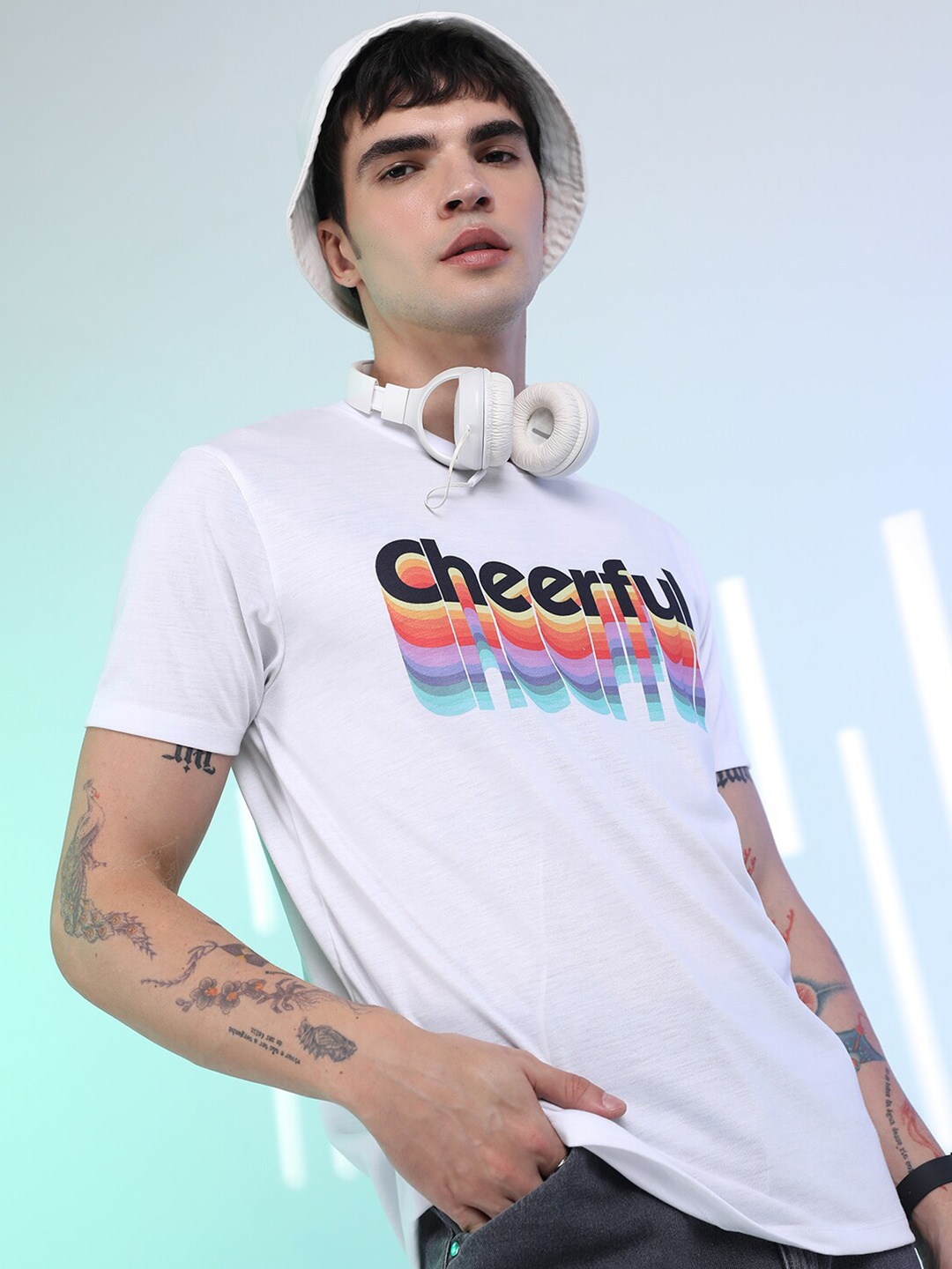 

HIGHLANDER White Typography Printed Relaxed Fit T-shirt
