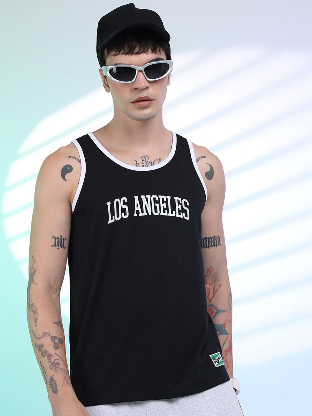 

HIGHLANDER Typography Printed Sleeveless T-shirt, Black