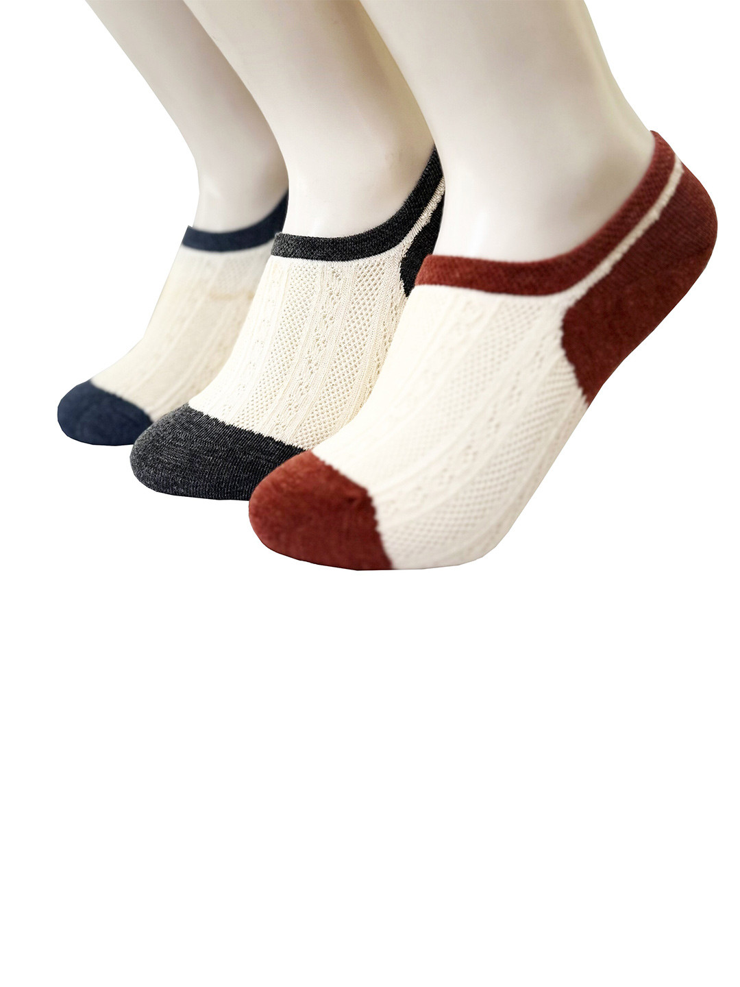 

Alexvyan Women Pack Of 3 Anti Blister Shoe Liners, Off white
