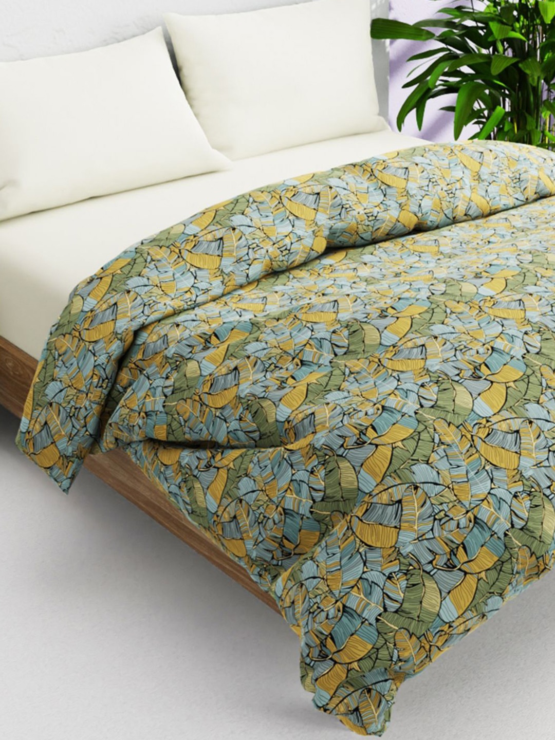 

BIANCA Blue & Green Floral AC Room 150 GSM Cotton Double Bed Comforter