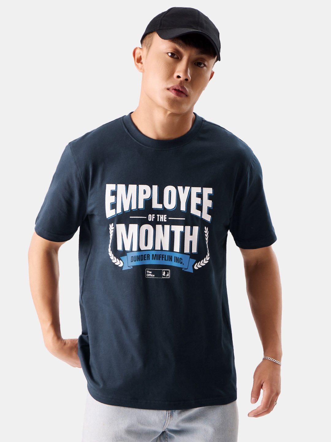 

The Souled Store Typography Printed Pure Cotton T-shirt, Navy blue