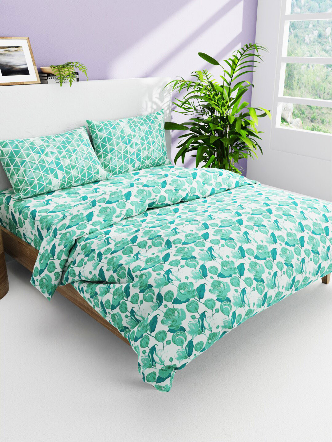 

BIANCA Blue 4-Pcs Printed Pure Cotton Bedding Set