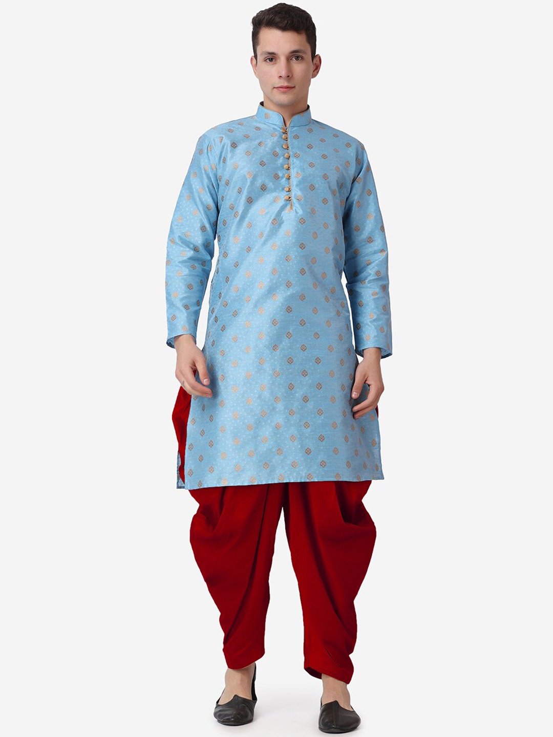 

ROYAL KURTA Ethnic Motifs Printed Regular Kurta with Dhoti Pants, Blue