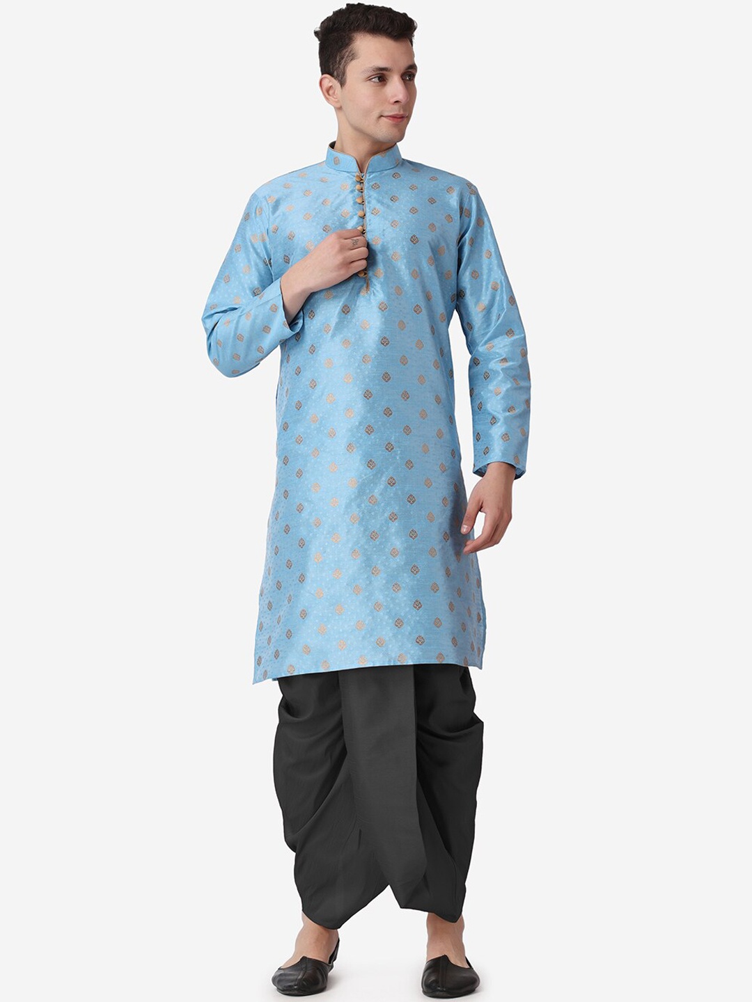 

ROYAL KURTA Ethnic Motifs Printed Regular Kurta With Dhoti Pants, Blue