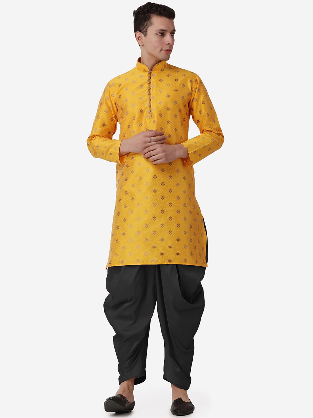 

ROYAL KURTA Ethnic Motifs Printed Regular Kurta With Salwar, Mustard