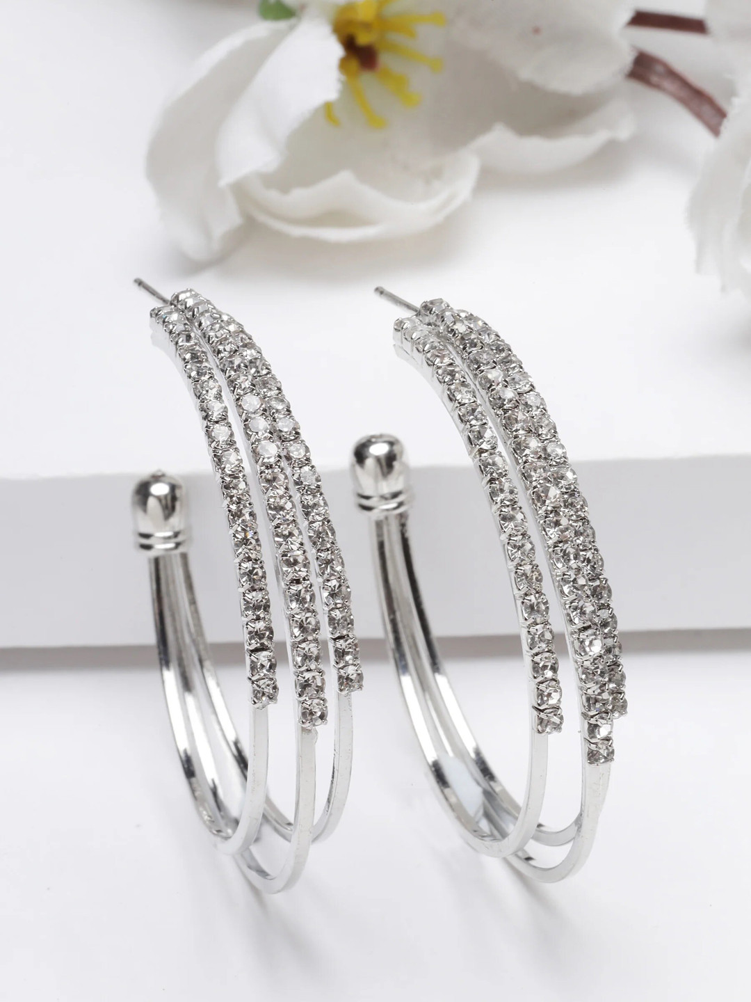 

AVANT-GARDE PARIS Silver-Toned Contemporary Studs Earrings