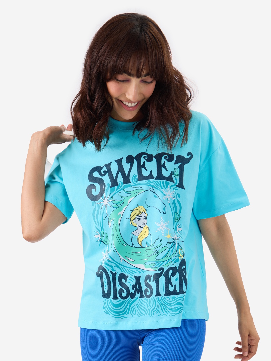 

The Souled Store Disney Typography Printed Cotton T-shirt, Blue