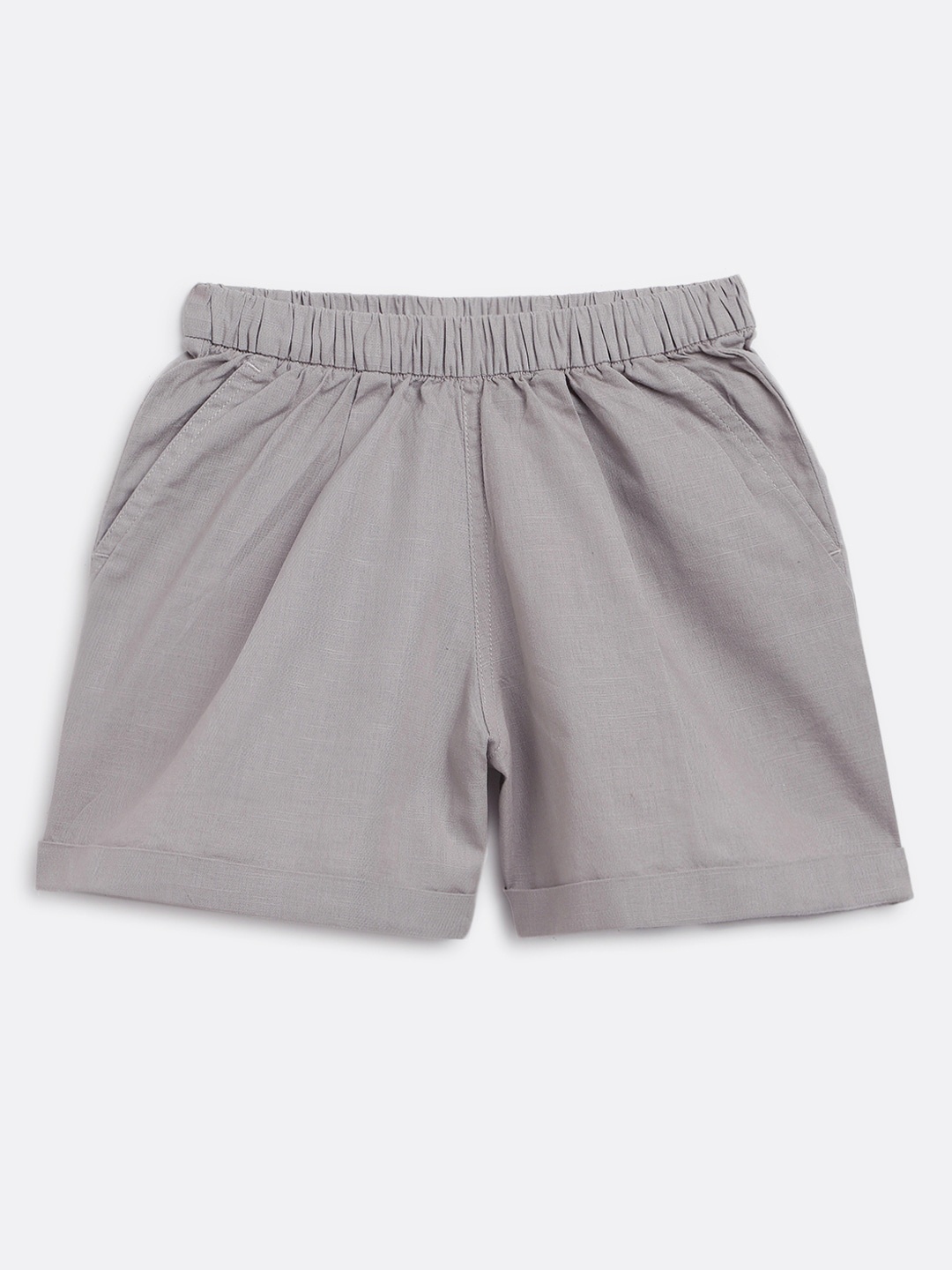 

Campana Girls Mid-Rise Pure Cotton Shorts, Grey