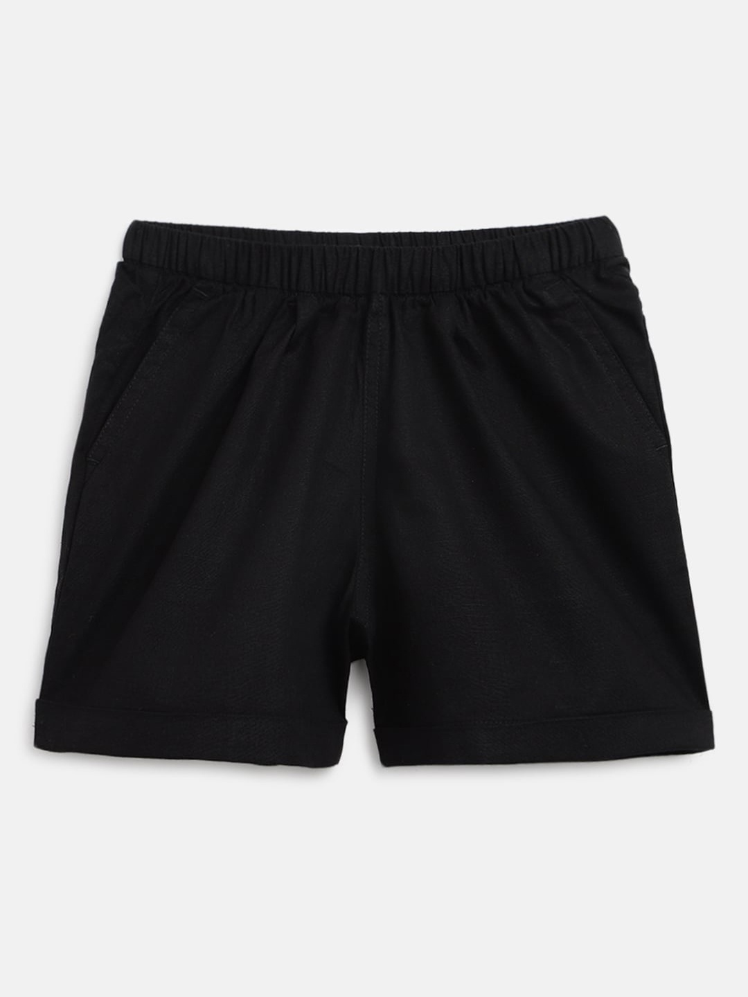 

Campana Girls Mid-Rise Pure Cotton Shorts, Black