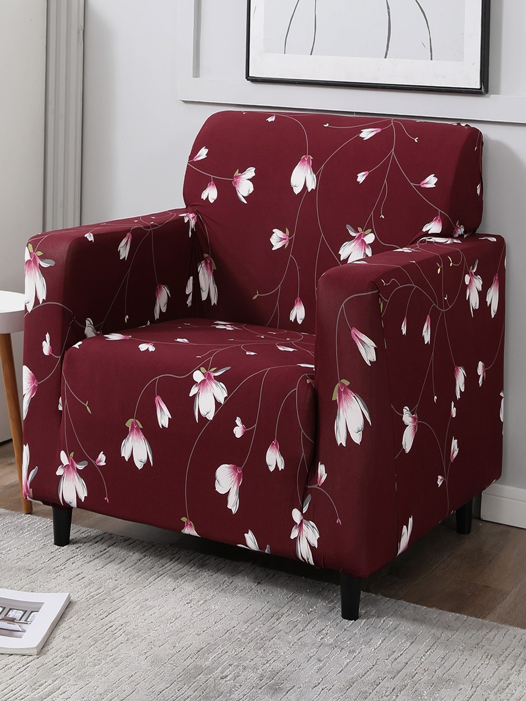 

HOKIPO Red Printed 1-Seater Sofa Cover