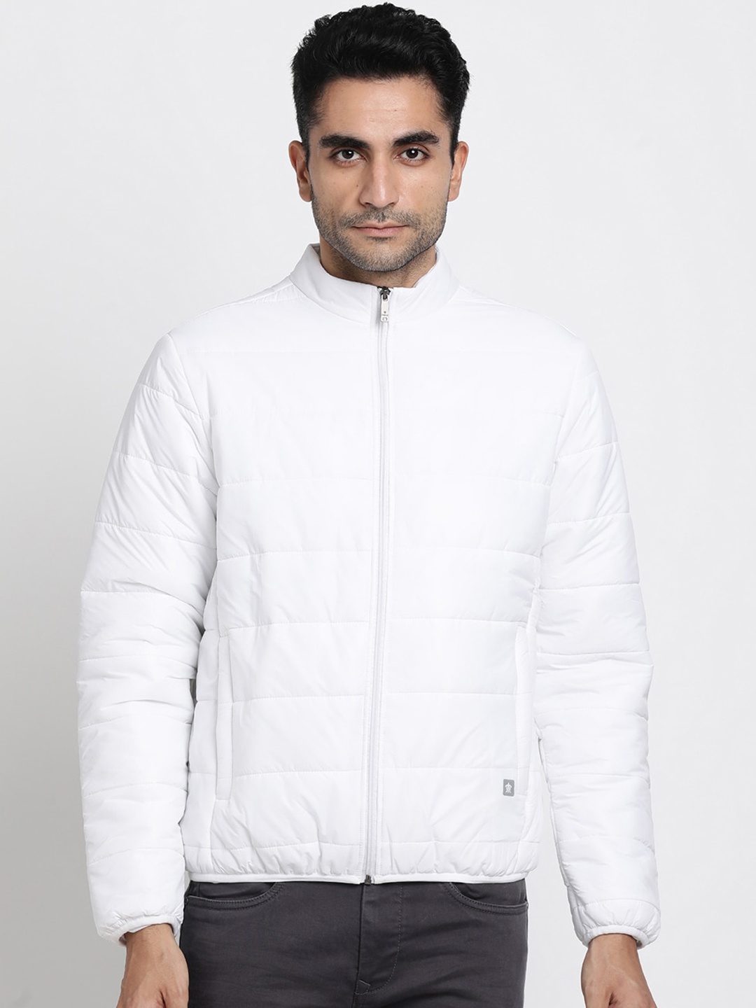 

Turtle Mock Collar Windcheater Puffer Jacket, White