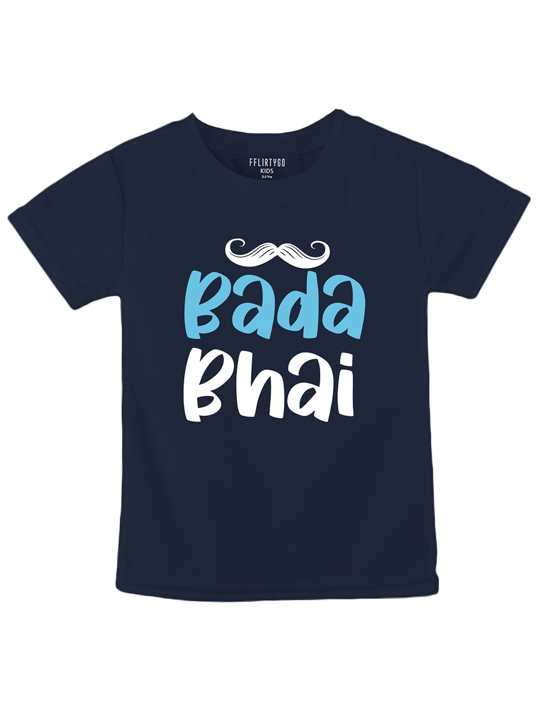 

FFLIRTYGO Kids Typography Printed Cotton T-shirt, Navy blue