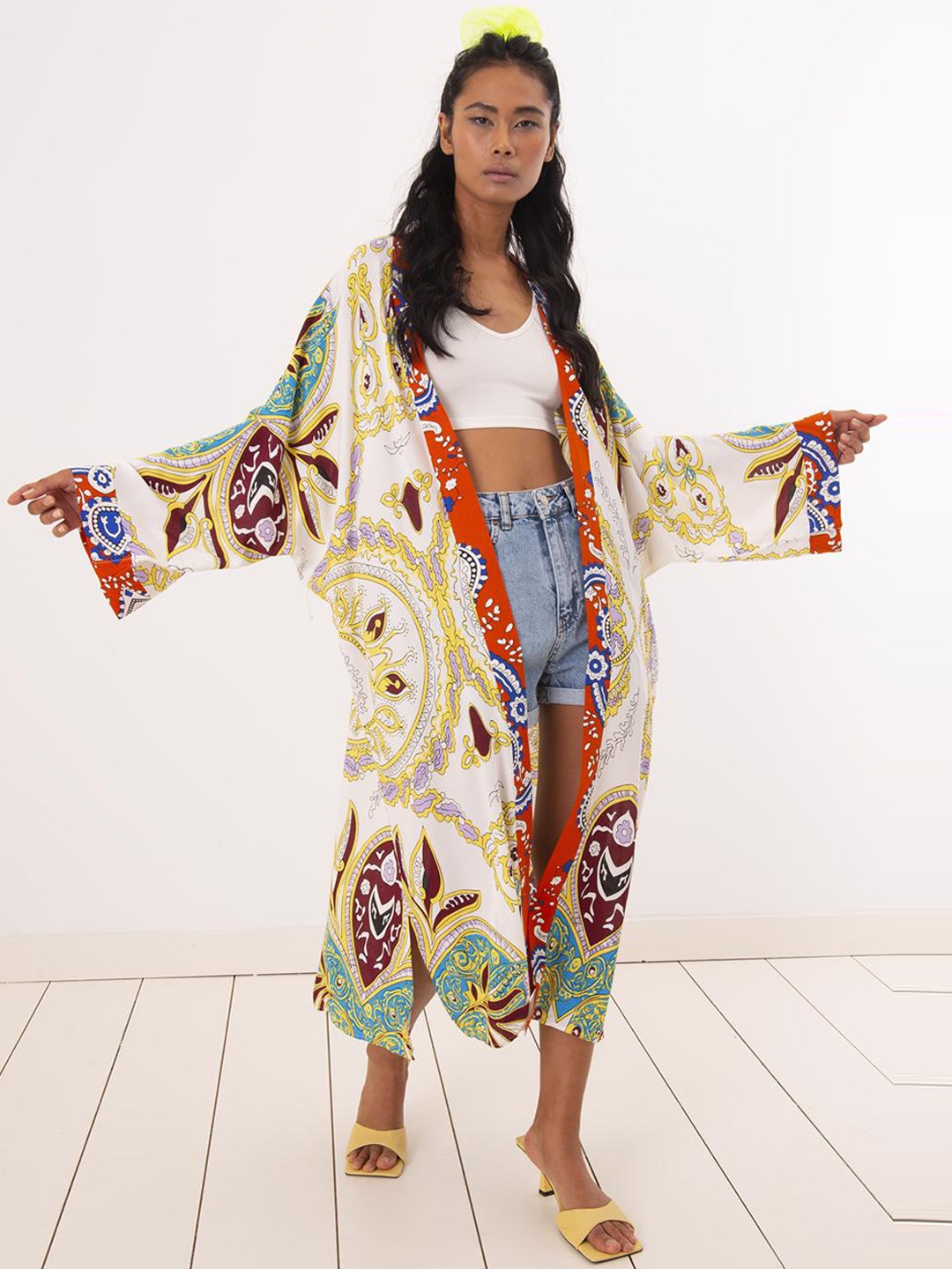 

PRET A TUER Longline Open Front Jacket, Off white