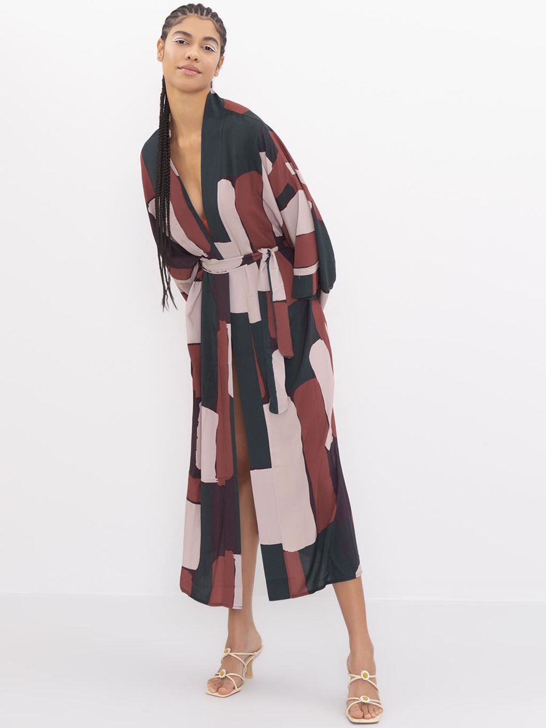 

PRET A TUER Longline Open Front Jacket, Beige