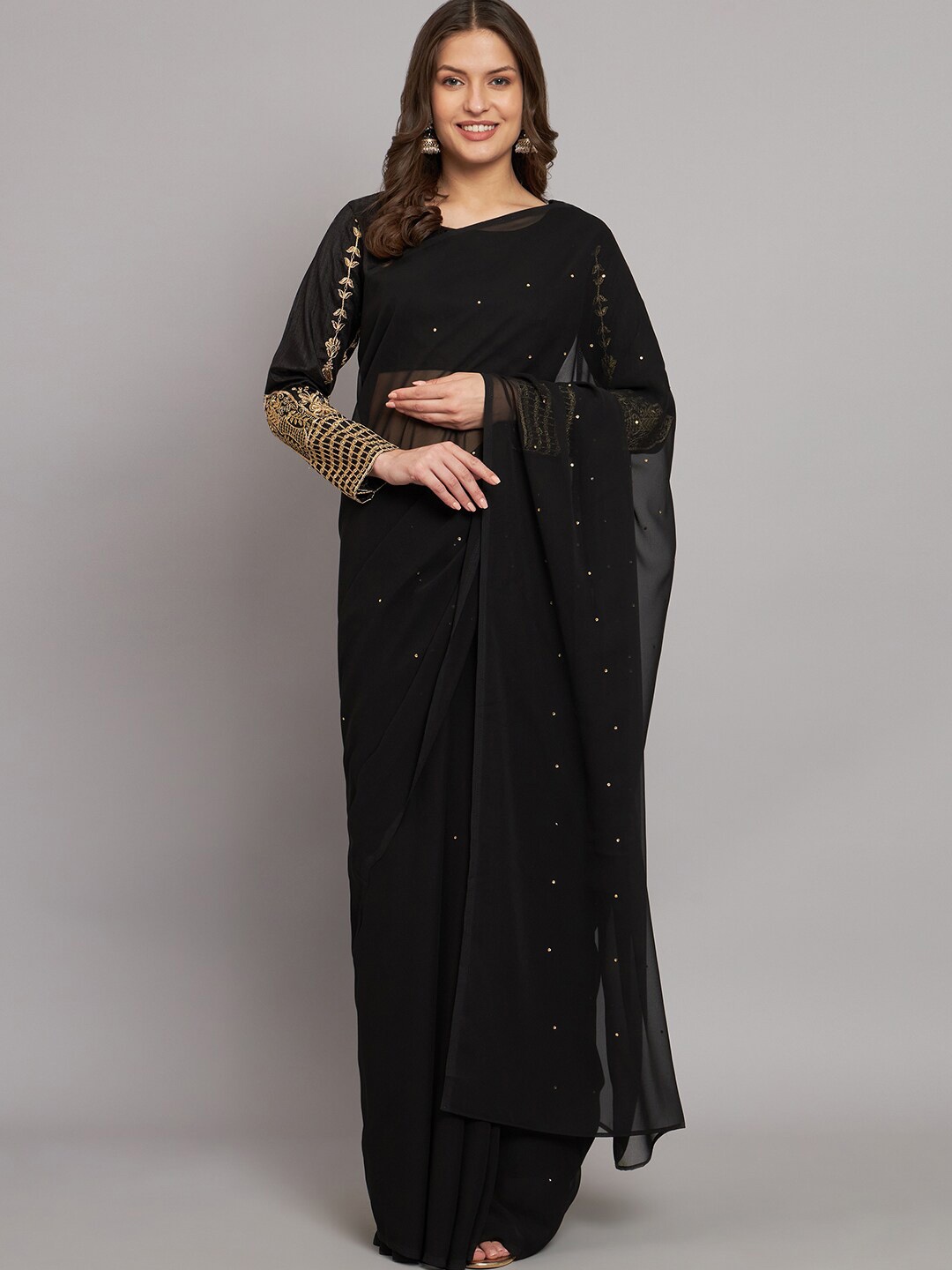 

BLACK SCISSOR Embellished Sequinned Saree