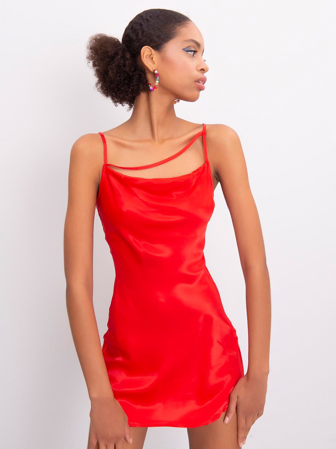 

PRET A TUER Cowl Neck Sheath Dress, Red