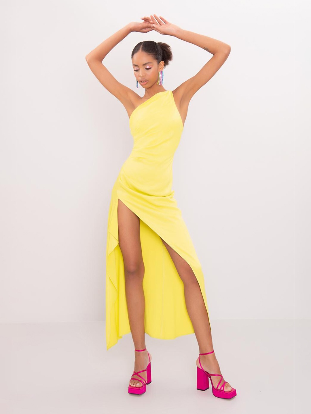 

PRET A TUER One Shoulder Maxi Dress, Yellow