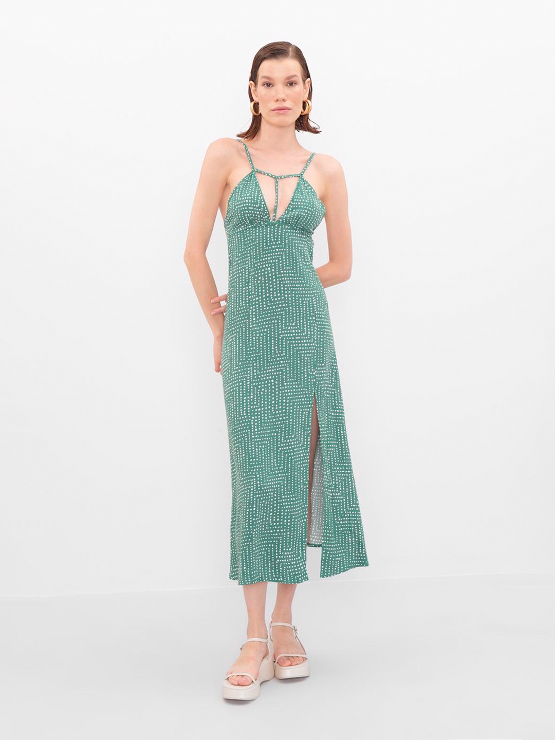 

PRET A TUER A-Line Midi Dress, Green