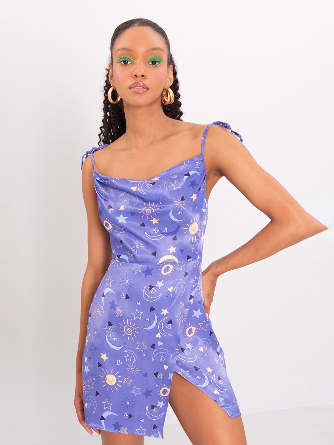 

PRET A TUER Purple Floral Print Sheath Dress