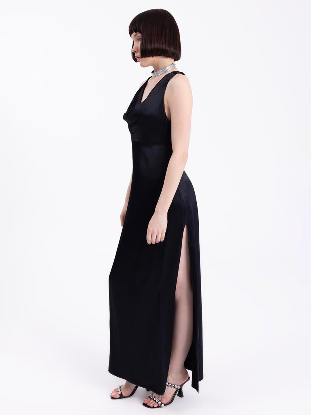 

PRET A TUER Cowl Neck Maxi Dress, Black