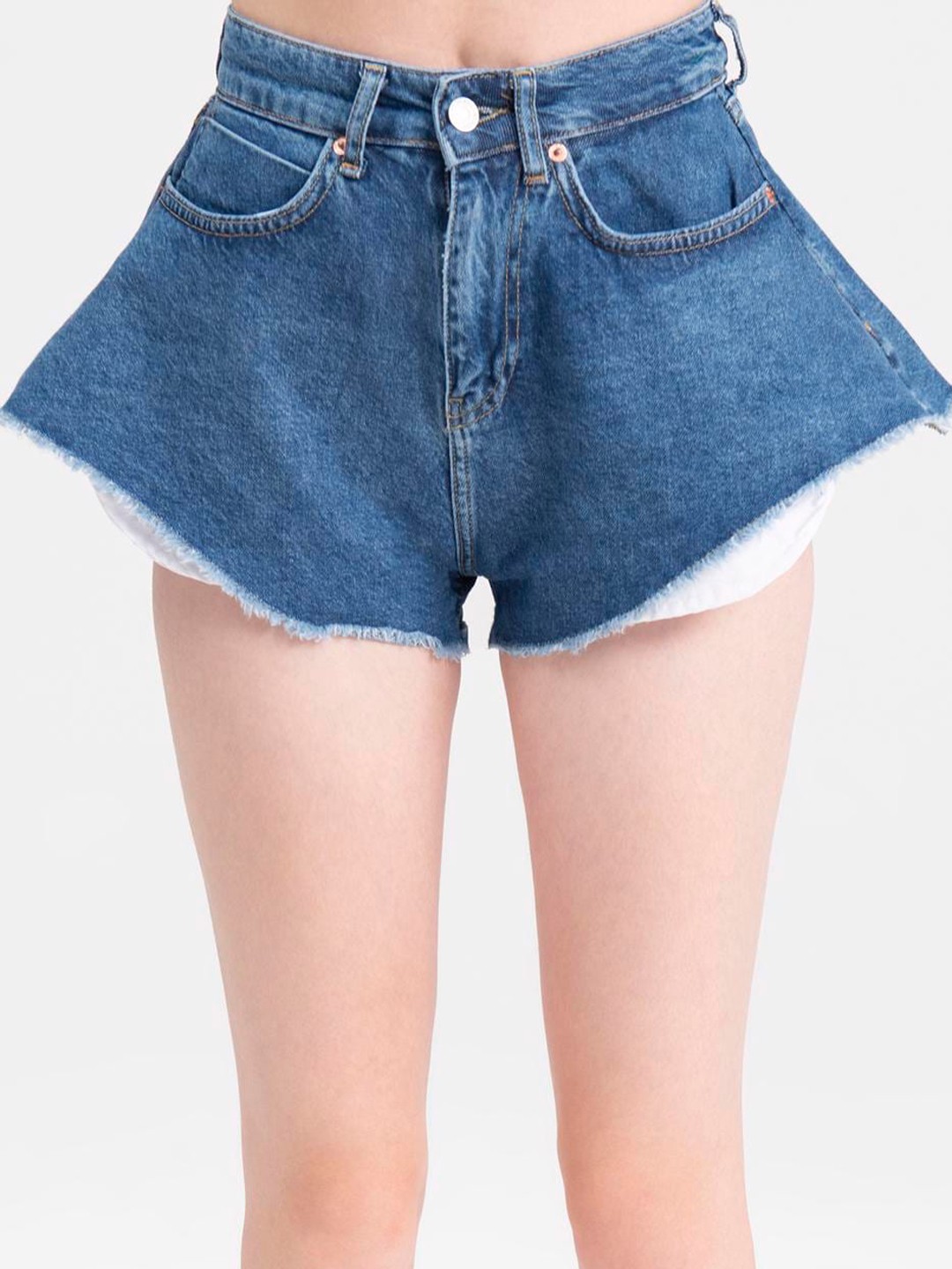 

PRET A TUER Women Loose Fit Cotton Denim Shorts, Blue