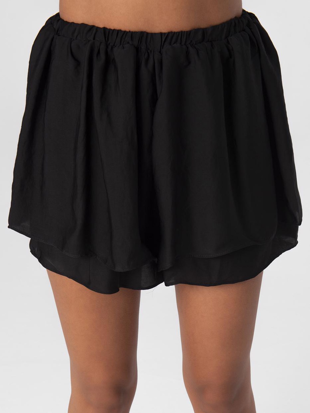

PRET A TUER Women Mid-Rise Loose Fit Shorts, Black