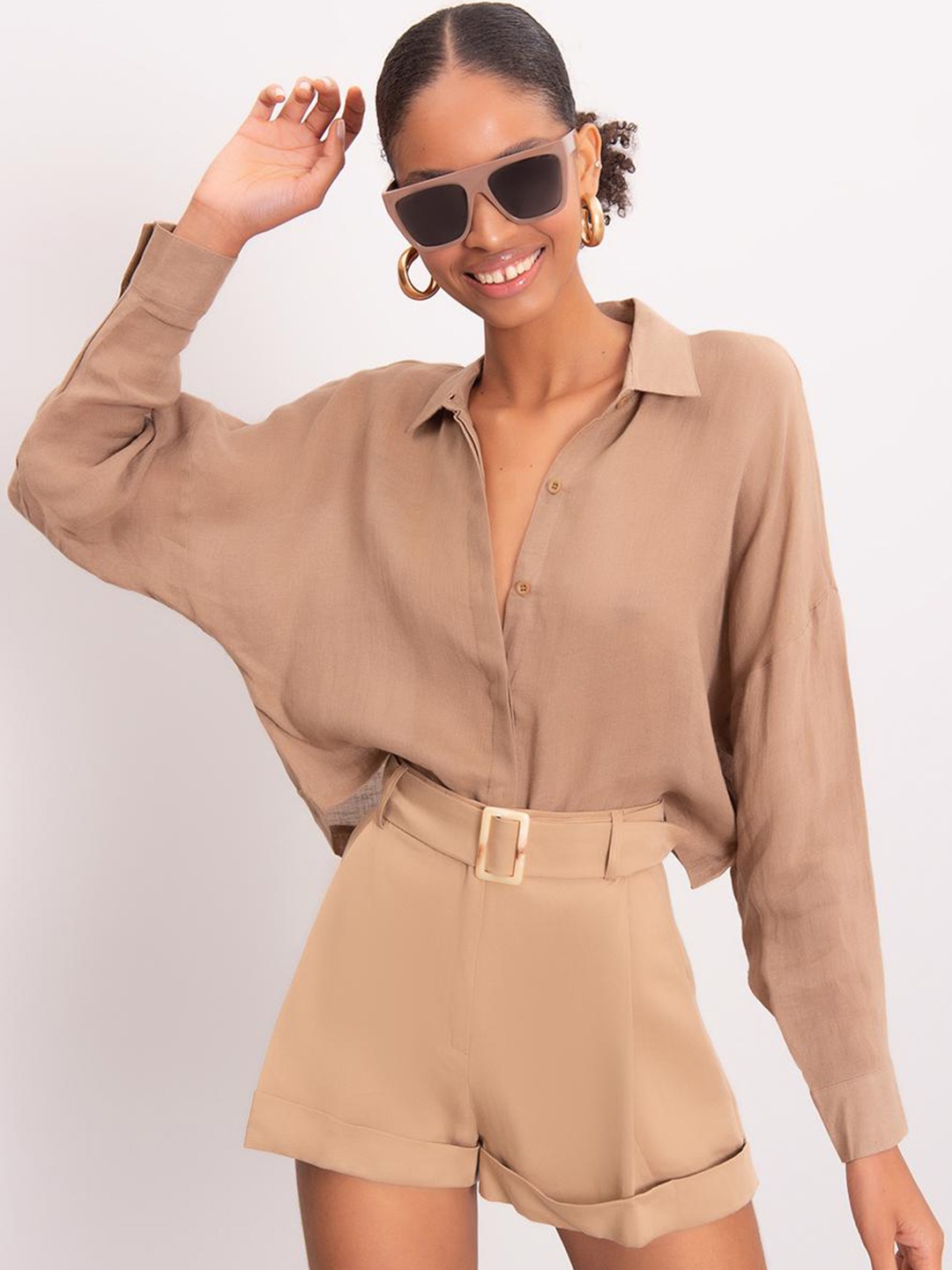 

PRET A TUER Women Hot Pants Shorts, Beige