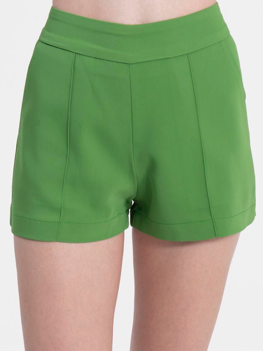 

PRET A TUER Women High-Rise Shorts, Green