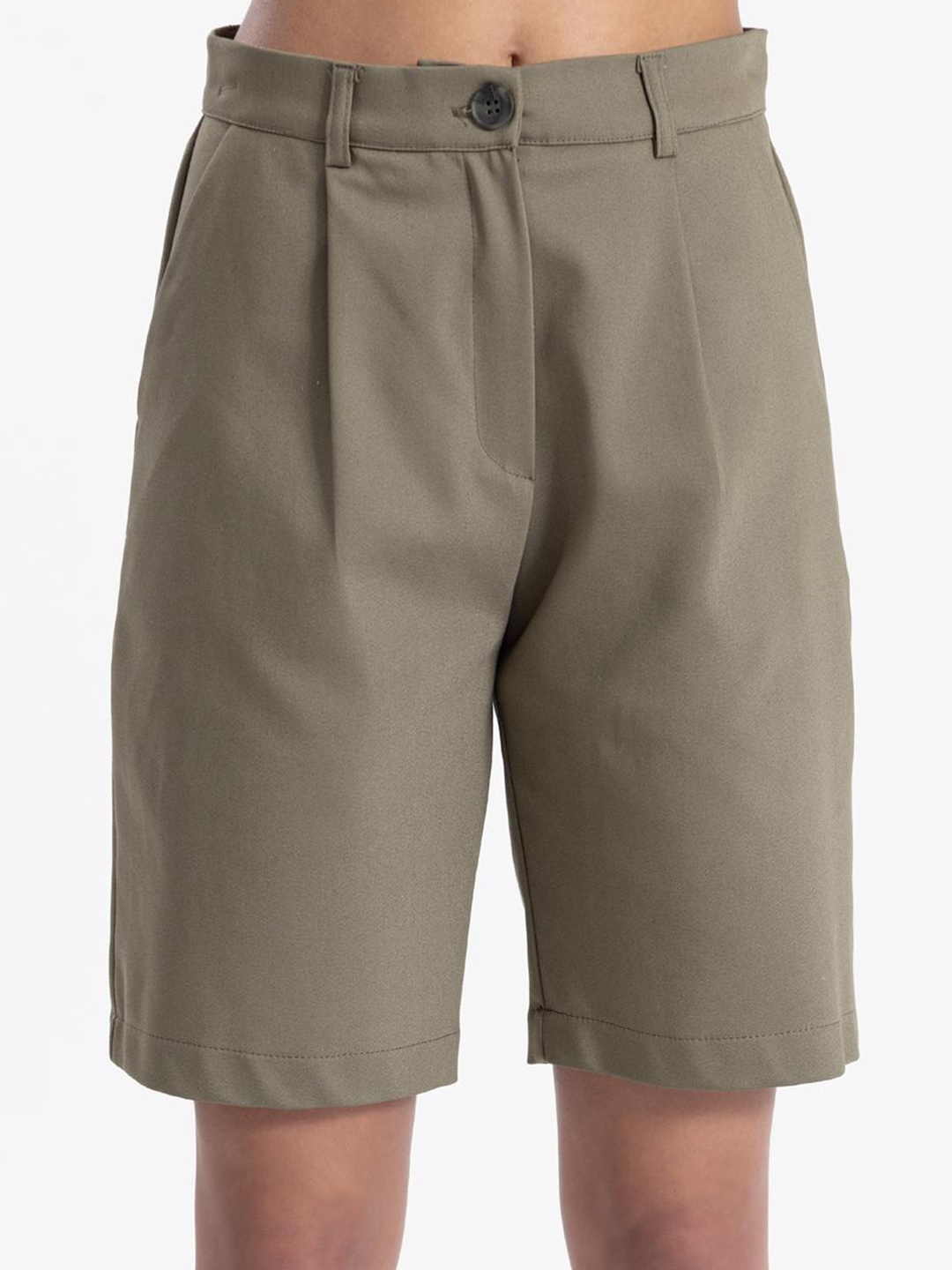 

PRET A TUER Women Mid Rise Shorts, Khaki