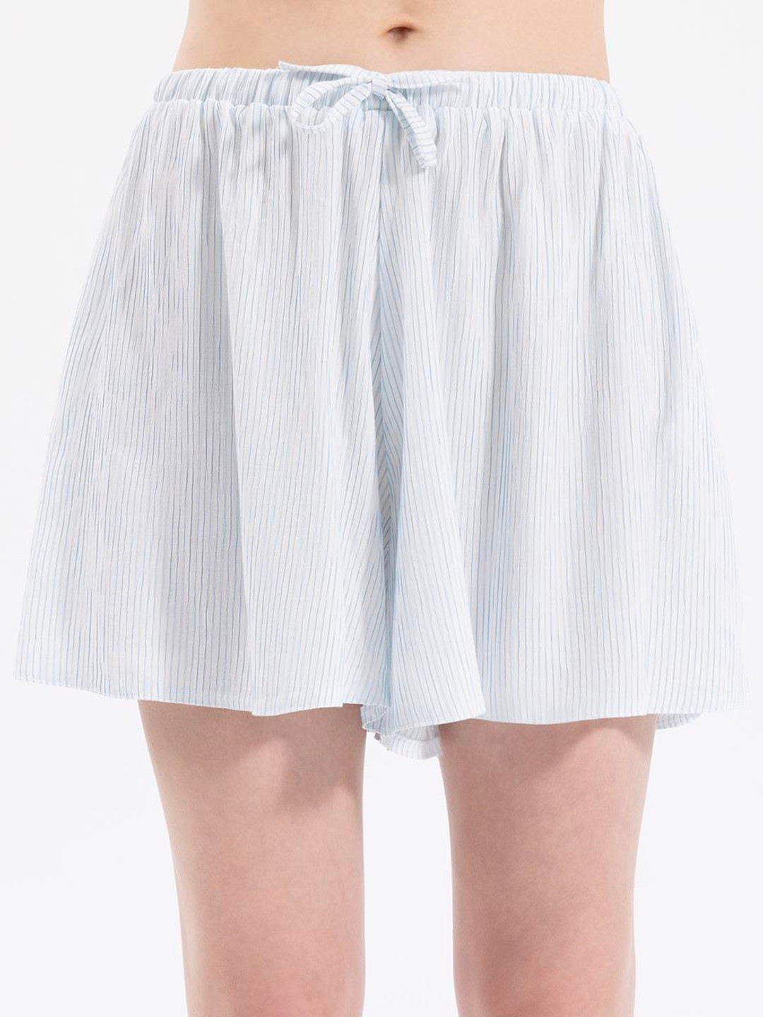 

PRET A TUER Women Striped Loose Fit Shorts, Blue