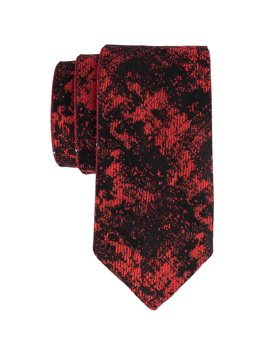 

The Tie Hub Men Printed Silk Skinny Tie, Red