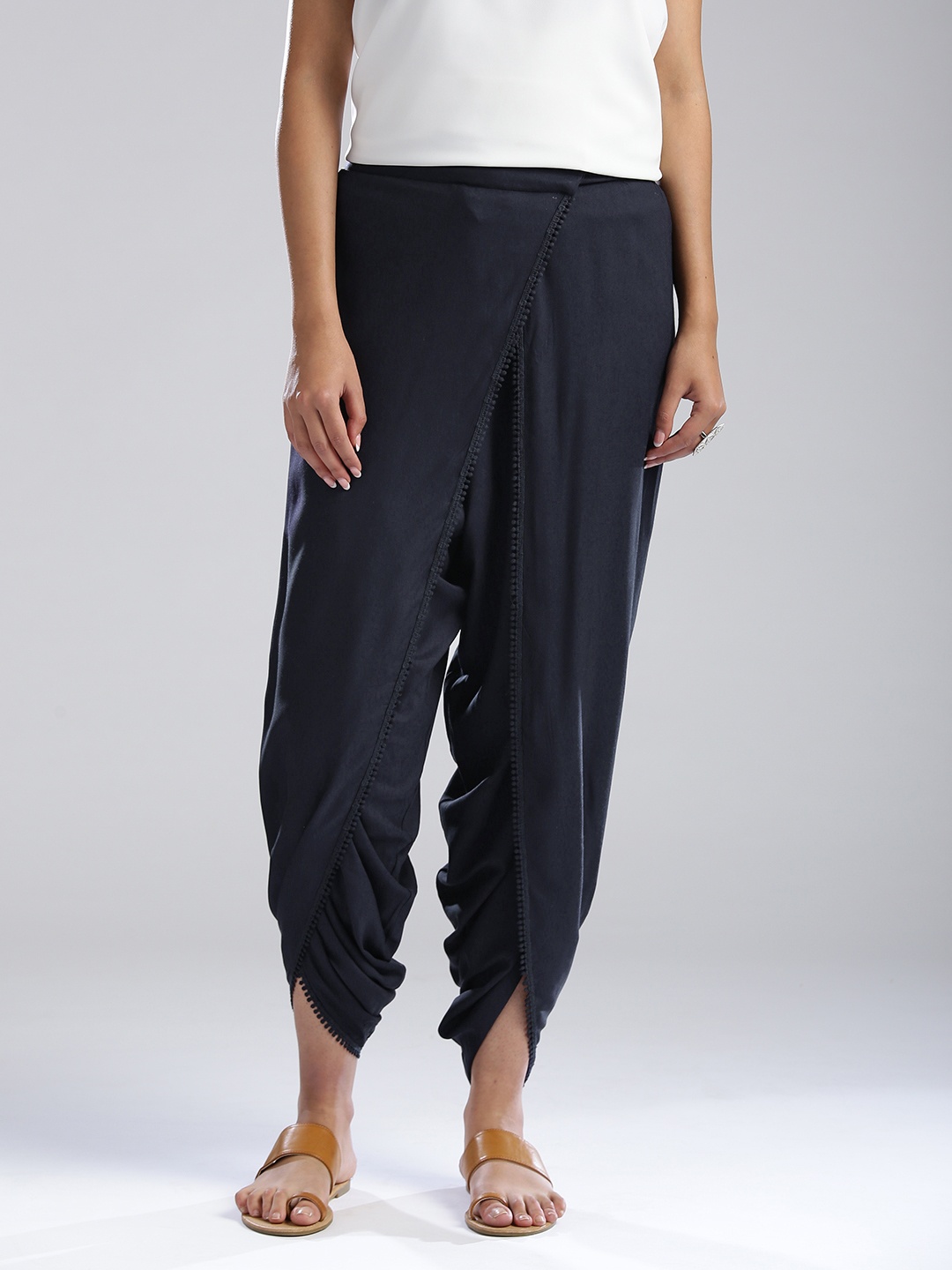 

W Navy Blue Dhoti Pants