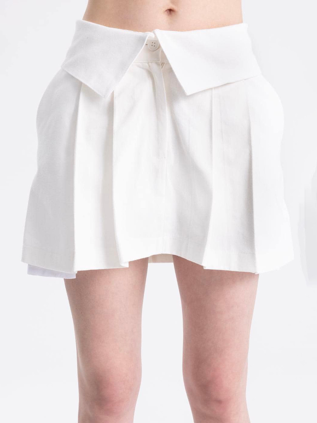 

PRET A TUER Pleated Mini Short Skirt, White