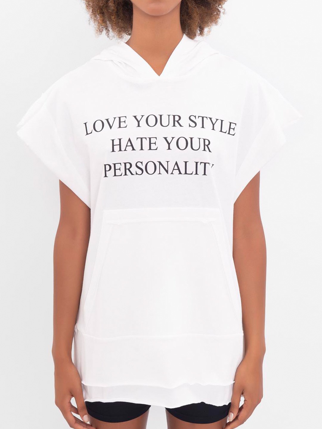 

PRET A TUER Typography Printed Hooded Cotton Sweatshirt, White