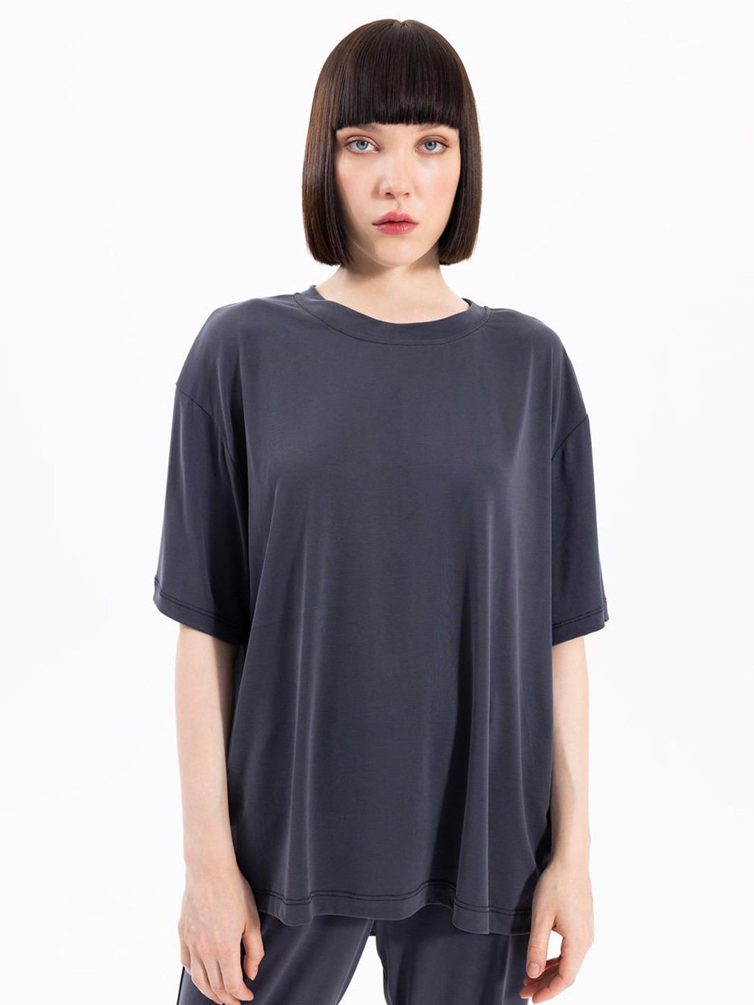 

PRET A TUER Drop-Shoulder Sleeves Oversized T-shirt, Blue