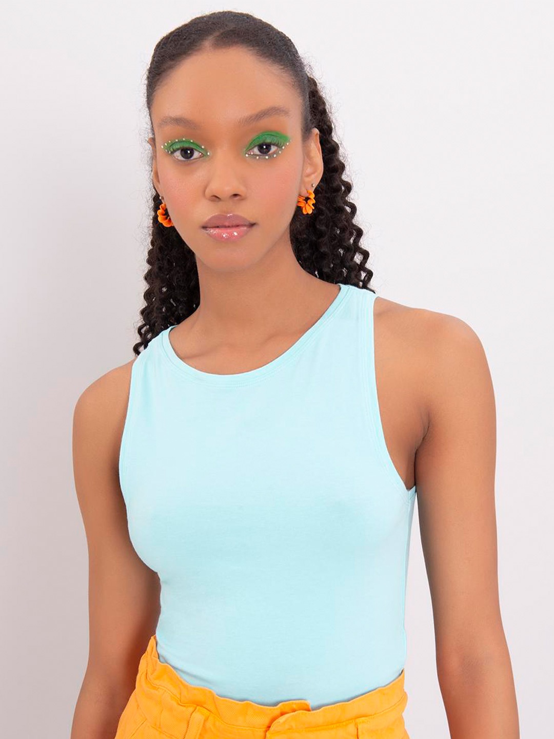 

PRET A TUER Round Neck Sleeveless Tank Top, Green