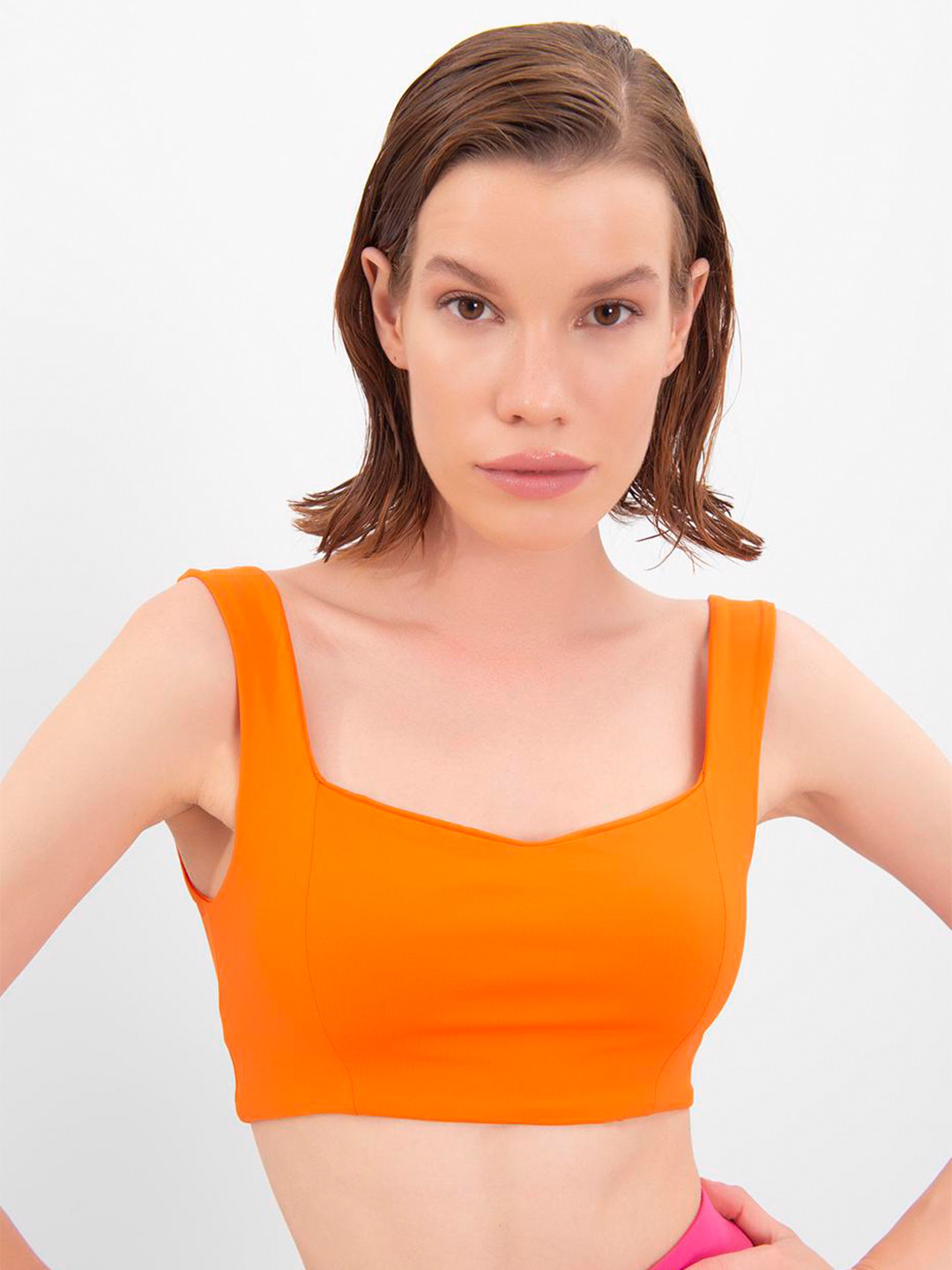 

PRET A TUER Sleeveless Crop Bralette Top, Orange