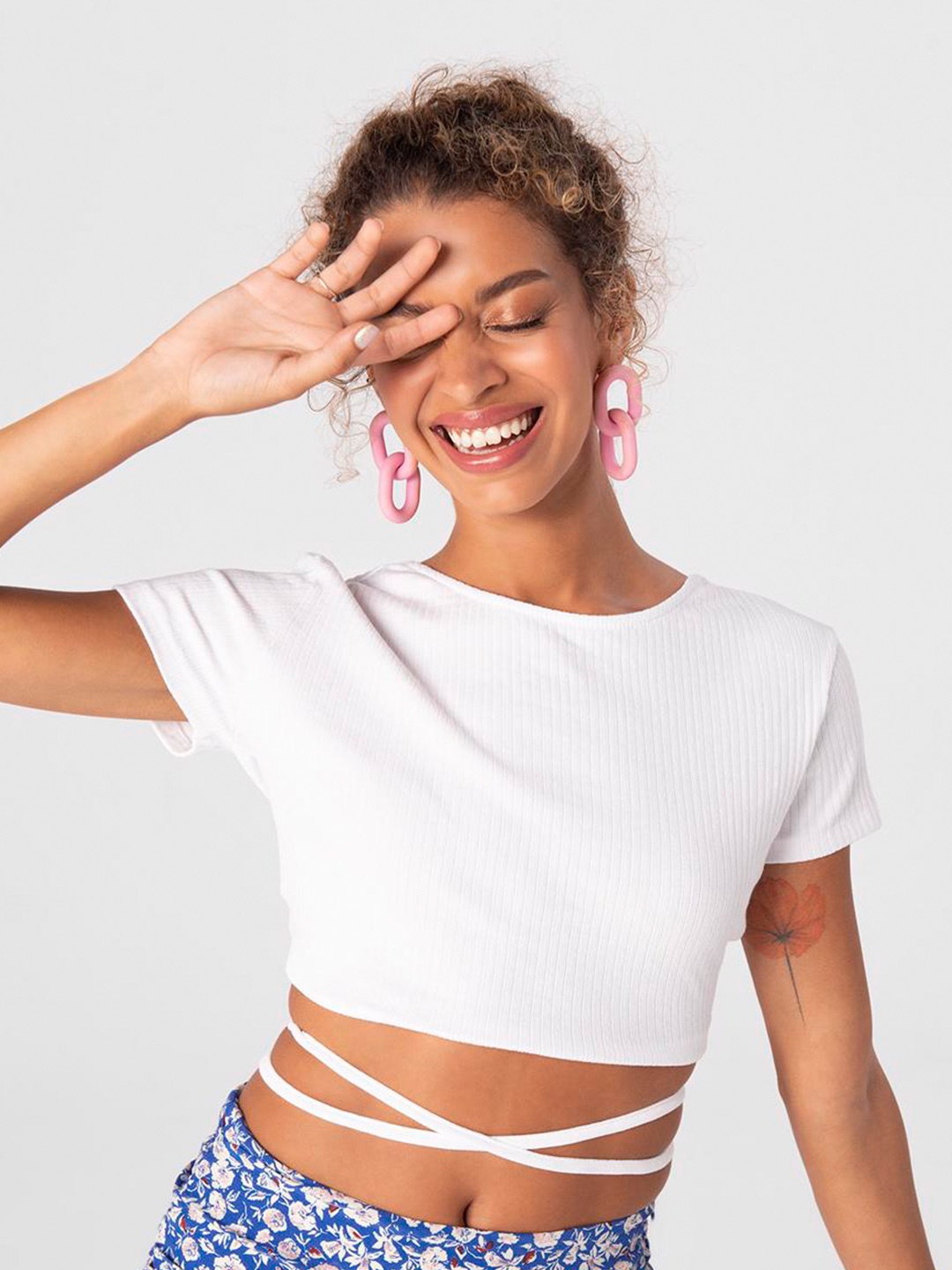 

PRET A TUER Styled Back Crop Top, White