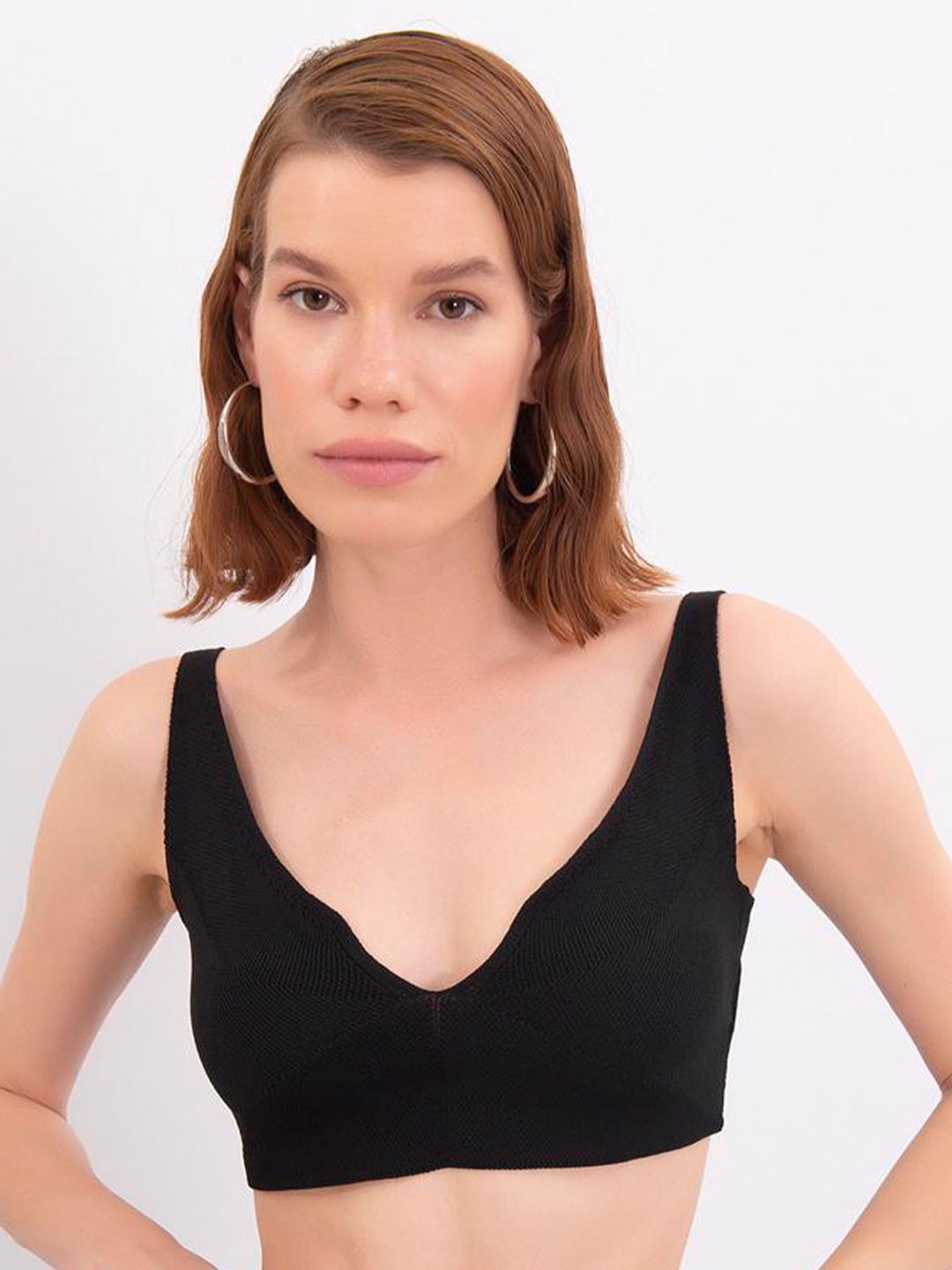 

PRET A TUER Sleeveless Bralette Crop Top, Black