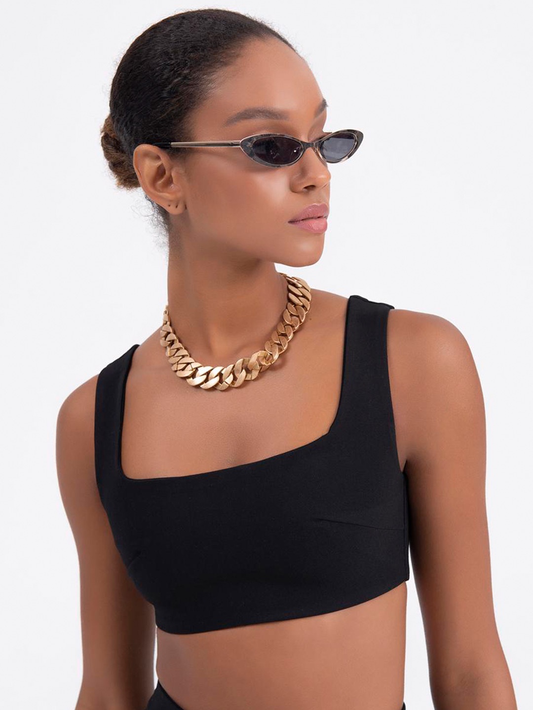 

PRET A TUER Square Neck Sleeveless Bralette Top, Black